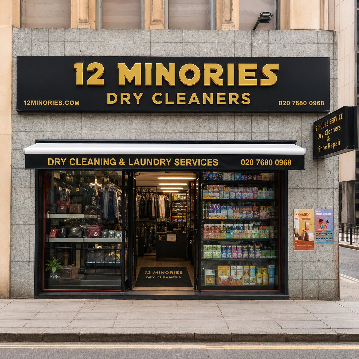 12 Minories Dry Cleaners storefront on Minories, City of London